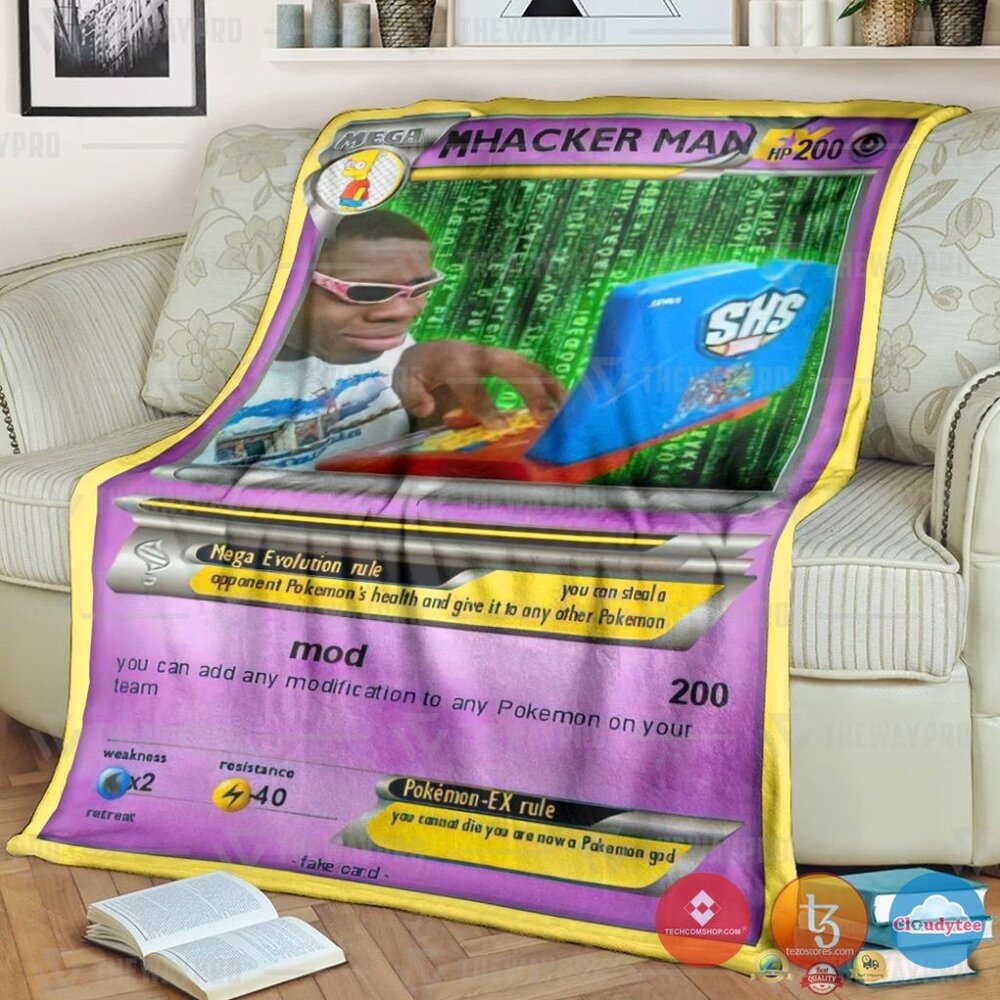 Pokemon Hacker Man Blanket Pokemon Hacker Man Blanket