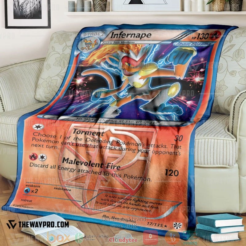 Pokemon Infernape Plasma Storm Soft Blanket Pokemon Infernape Plasma Storm Soft Blanket