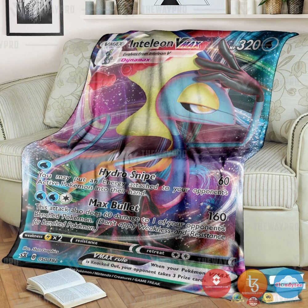 Pokemon Inteleon Vmax Blanket Pokemon Inteleon Vmax Blanket