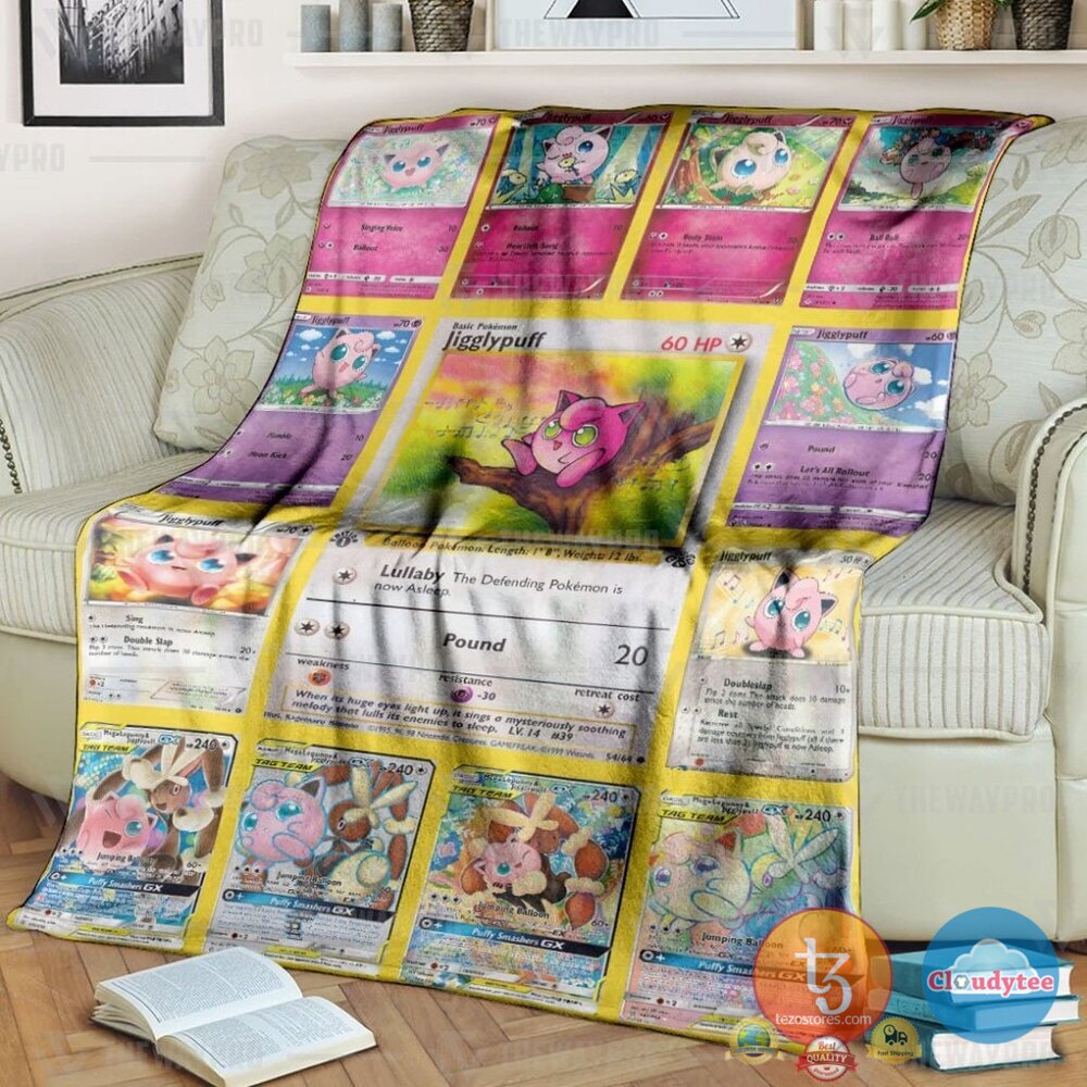 Pokemon Jigglypuff Cards Blanket Pokemon Jigglypuff Cards Blanket