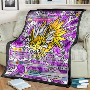 Pokemon Jolteon Hybrid Vmax Stain Glass Blanket