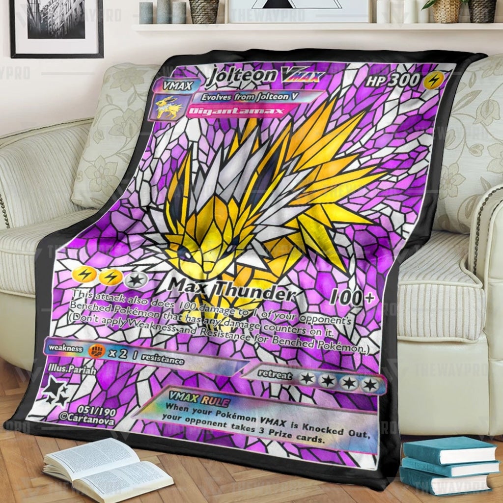 Pokemon Jolteon Hybrid Vmax Stain Glass Blanket Pokemon Jolteon Hybrid Vmax Stain Glass Blanket