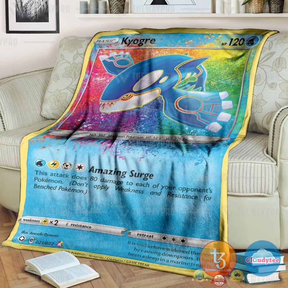 Pokemon Kyogre Shining Fates Blanket Pokemon Kyogre Shining Fates Blanket