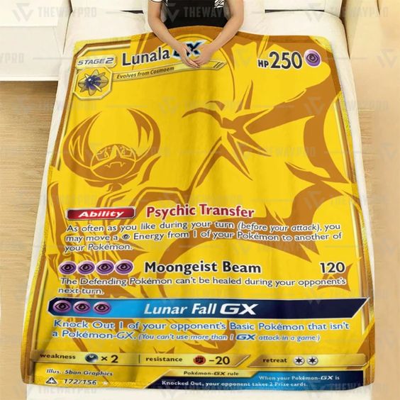 Pokemon Lunala Gx Ultra Prism Soft Blanket Pokemon Lunala Gx Ultra Prism Soft Blanket