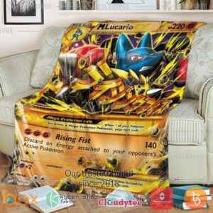 Pokemon M Lucario Ex Furious Fists Blanket 2