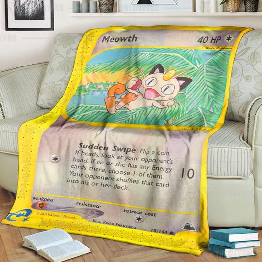 Pokemon Meowth Skyridge Soft Blanket Pokemon Meowth Skyridge Soft Blanket