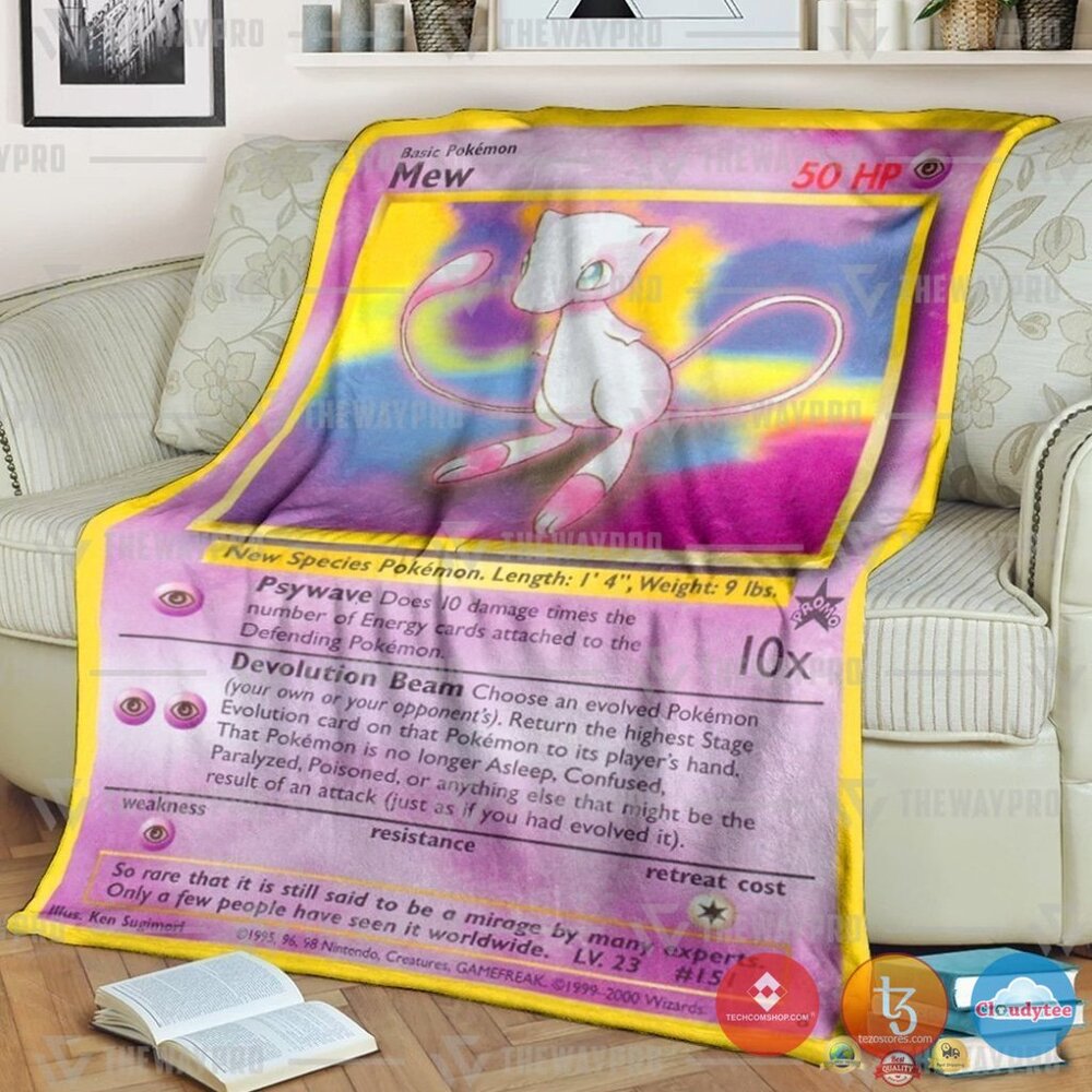 Pokemon Mew Wizards Black Star Blanket Pokemon Mew Wizards Black Star Blanket