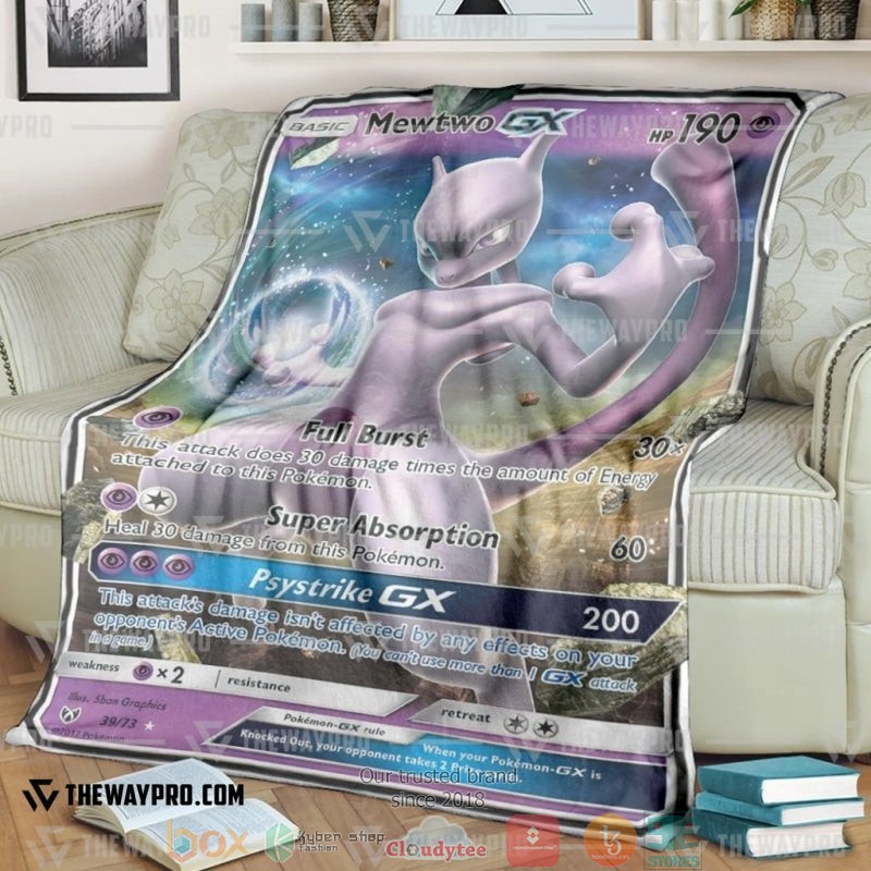 Pokemon Mewtwo Gx Soft Blanket Pokemon Mewtwo Gx Soft Blanket