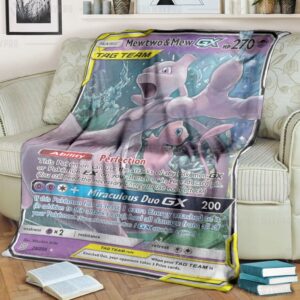 Pokemon Mewtwo Mew Gx Unified Minds Blanket