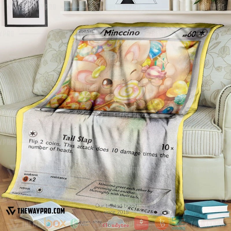 Pokemon Minccino Soft Blanket Pokemon Minccino Soft Blanket