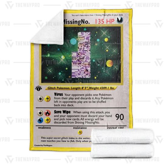 Pokemon Missingno Holo Rare Vintage Soft Blanket Pokemon Missingno Holo Rare Vintage Soft Blanket
