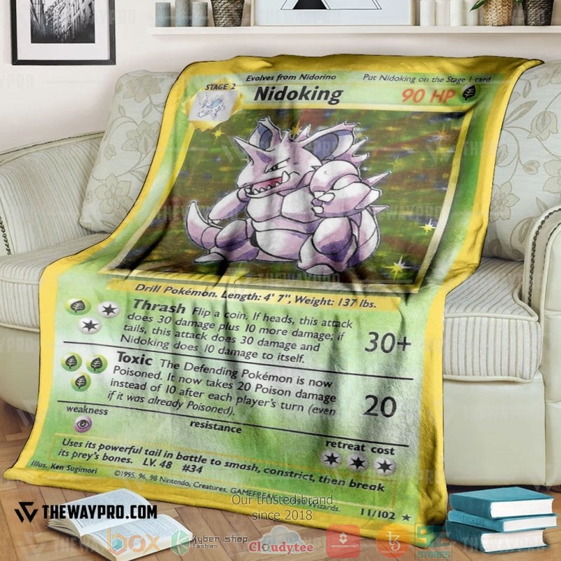 Pokemon Nidoking Base Set Soft Blanket Pokemon Nidoking Base Set Soft Blanket