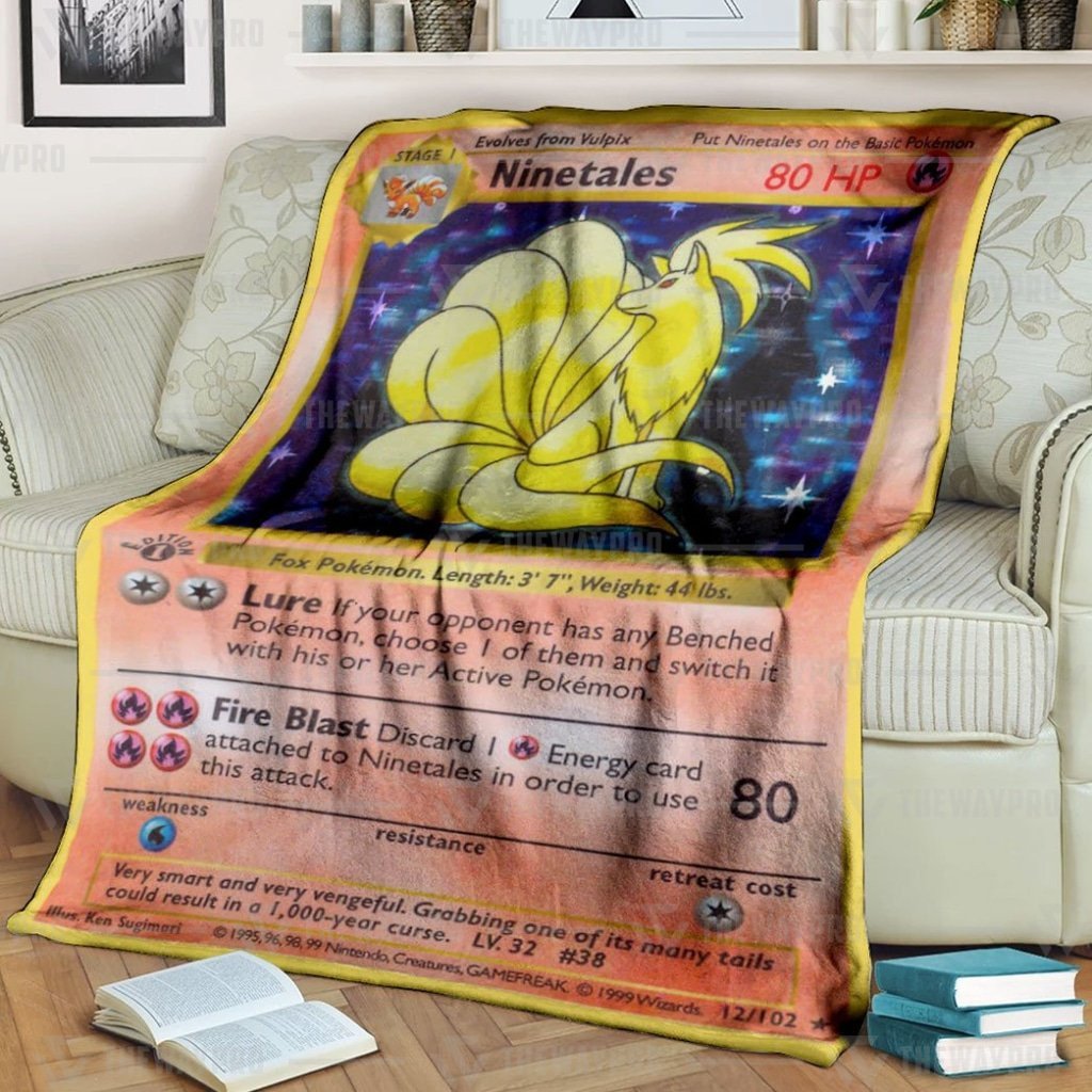 Pokemon Ninetales Holo 1St Edition Blanket Pokemon Ninetales Holo 1St Edition Blanket