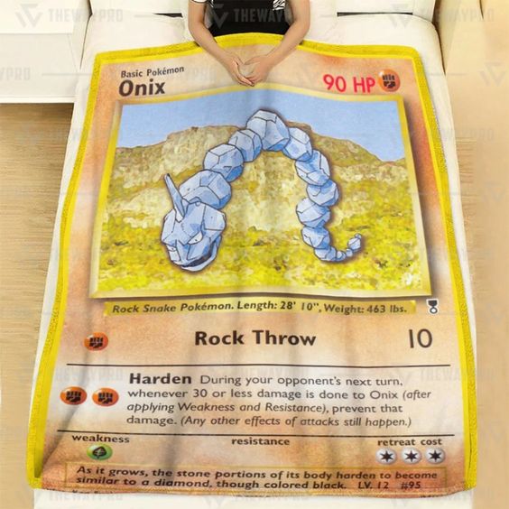 Pokemon Onix Legendary Collection Soft Blanket Pokemon Onix Legendary Collection Soft Blanket