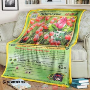 Pokemon Parkers Ivysaur Card Soft Blanket