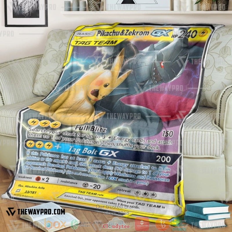 Pokemon Pikachu And Zekrom Gx A Team Up Soft Blanket Pokemon Pikachu And Zekrom Gx A Team Up Soft Blanket