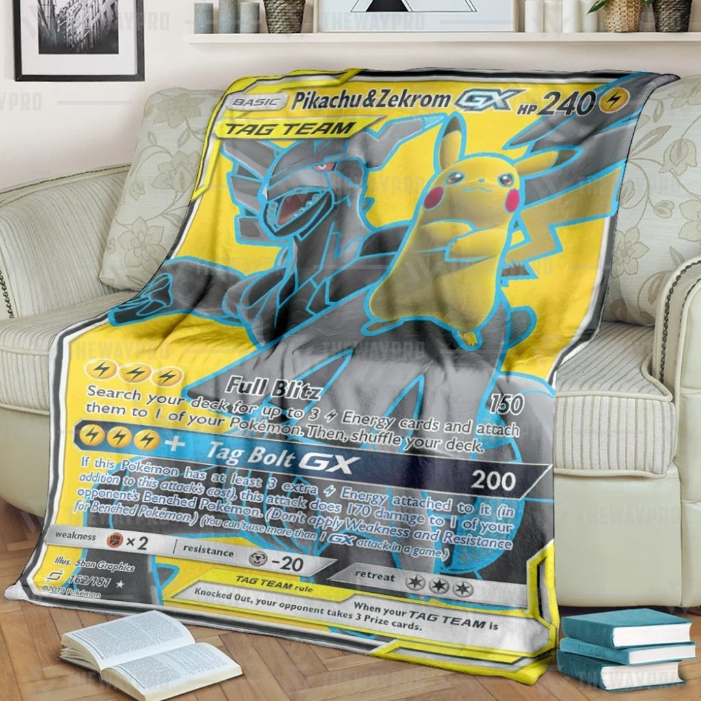 Pokemon Pikachu And Zekrom Gx Blanket Pokemon Pikachu And Zekrom Gx Blanket