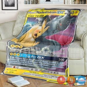 Pokemon Pikachu And Zekrom Gx Team Up Blanket