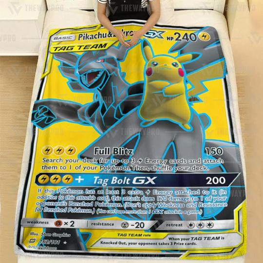 Pokemon Pikachu And Zekron Gx Blanket Pokemon Pikachu And Zekron Gx Blanket