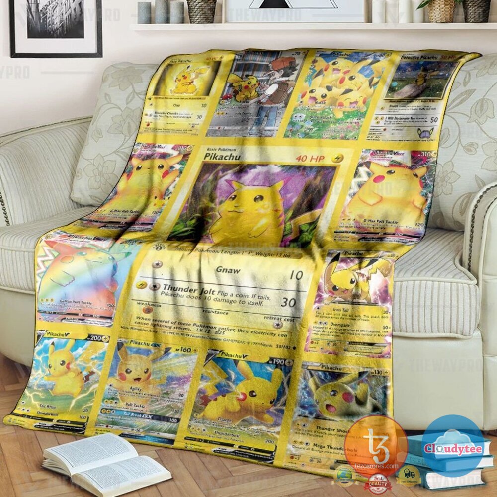 Pokemon Pikachu Cards Blanket Pokemon Pikachu Cards Blanket