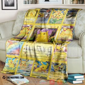 Pokemon Pikachu Cards Version 2 Soft Blanket