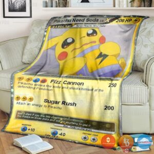 Pokemon Pikachu Need Soda Blanket