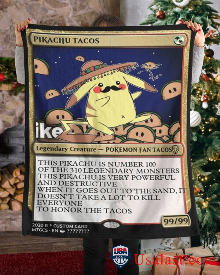 Pokemon Pikachu Tacos Fleece Blanket Pokemon Pikachu Tacos Fleece Blanket