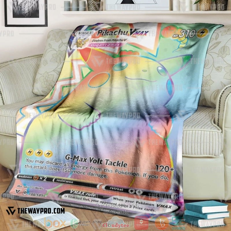 Pokemon Pikachu Vmax Rainbow Soft Blanket Pokemon Pikachu Vmax Rainbow Soft Blanket