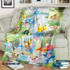 Pokemon Poke Worlds Soft Blanket