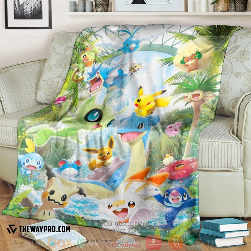 Pokemon Poke Worlds Soft Blanket Pokemon Poke Worlds Soft Blanket