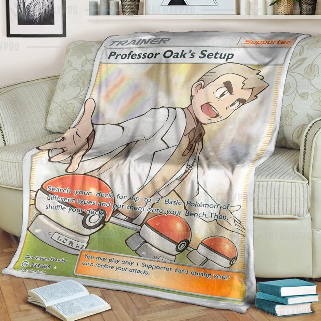 Pokemon Professor Oaks Setup Trainer Blanket Pokemon Professor Oaks Setup Trainer Blanket