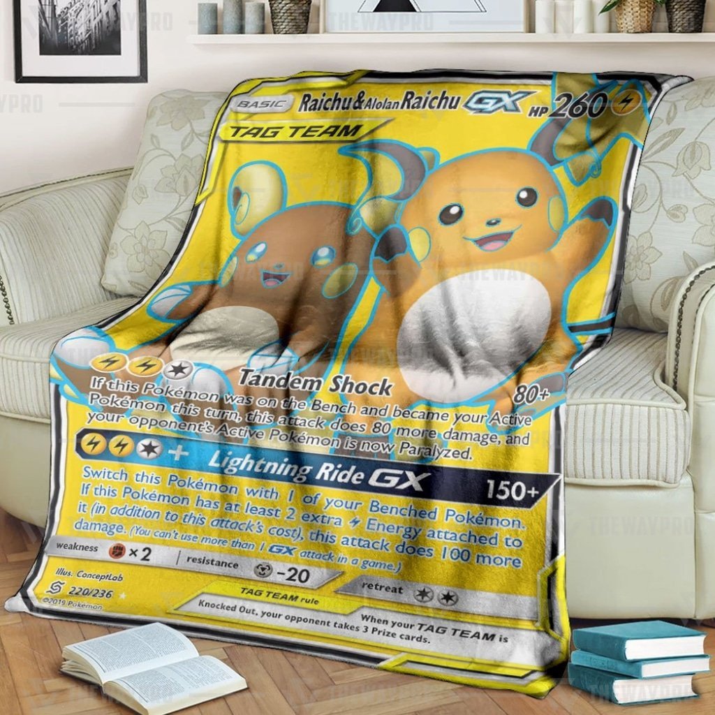 Pokemon Raichu And Alolan Raichu Gx Blanket Pokemon Raichu And Alolan Raichu Gx Blanket