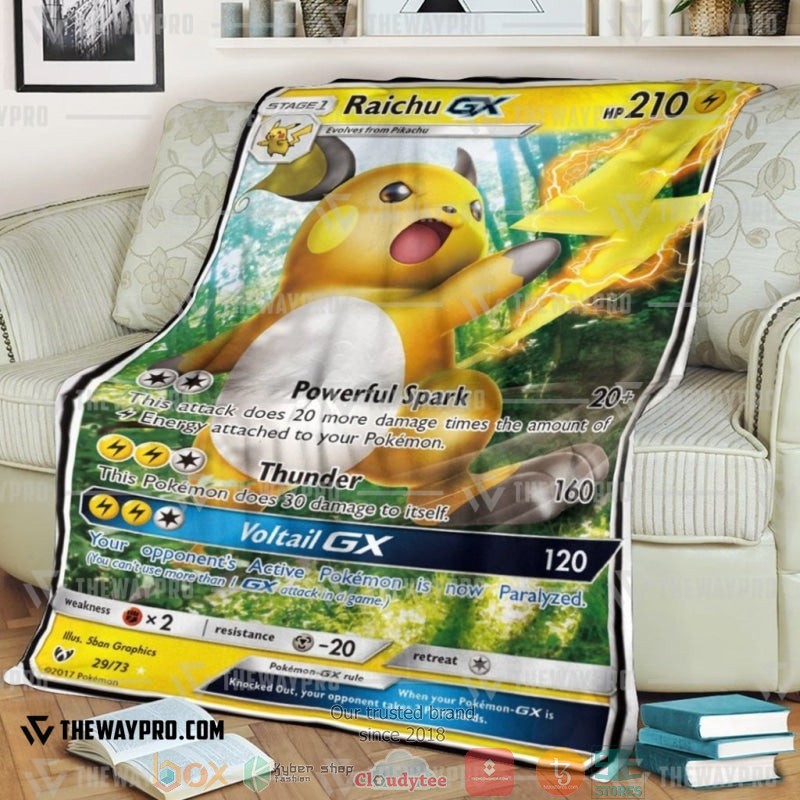 Pokemon Raichu Gx Shining Legends Soft Blanket Pokemon Raichu Gx Shining Legends Soft Blanket
