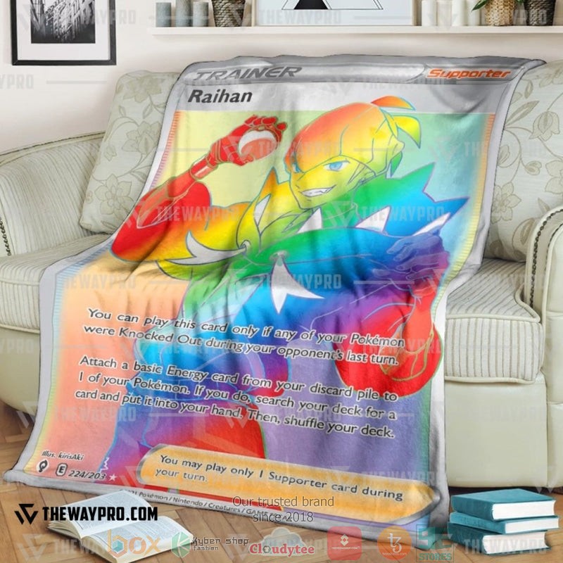 Pokemon Raihan Evolving Skies Colorful Soft Blanket Pokemon Raihan Evolving Skies Colorful Soft Blanket