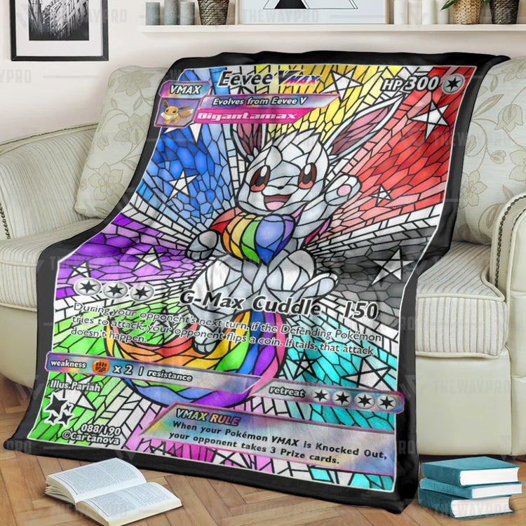 Pokemon Rainbow Eevee Hybrid Stain Glass Blanket Pokemon Rainbow Eevee Hybrid Stain Glass Blanket