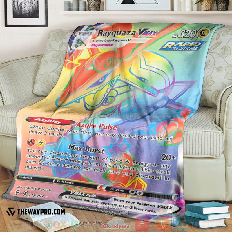 Pokemon Rayquaza Vmax Evolving Skies Soft Blanket Pokemon Rayquaza Vmax Evolving Skies Soft Blanket