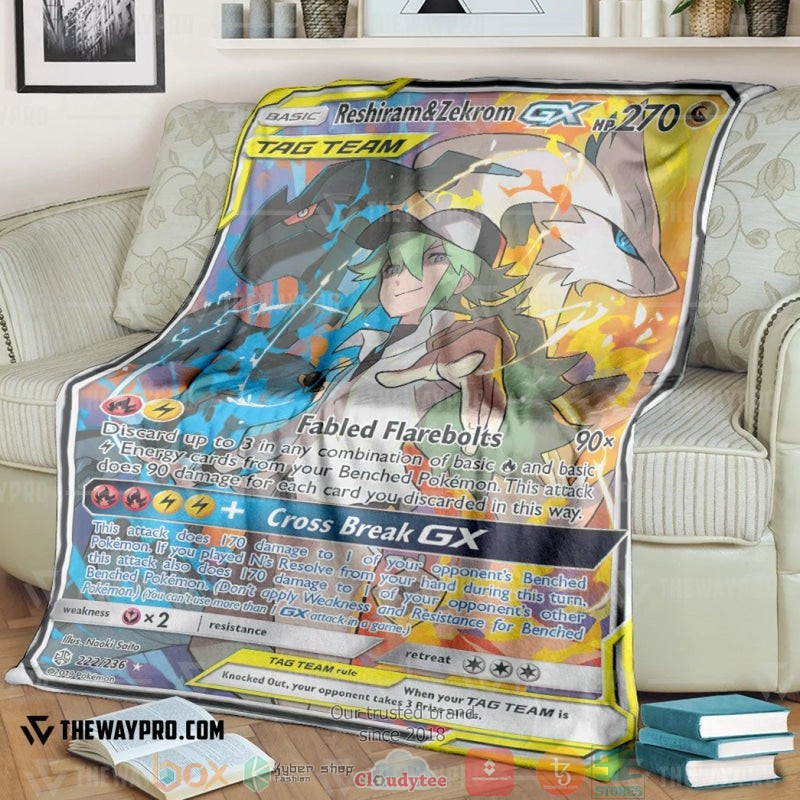 Pokemon Reshiram And Zekrom Gx Cosmic Eclipse Soft Blanket Pokemon Reshiram And Zekrom Gx Cosmic Eclipse Soft Blanket