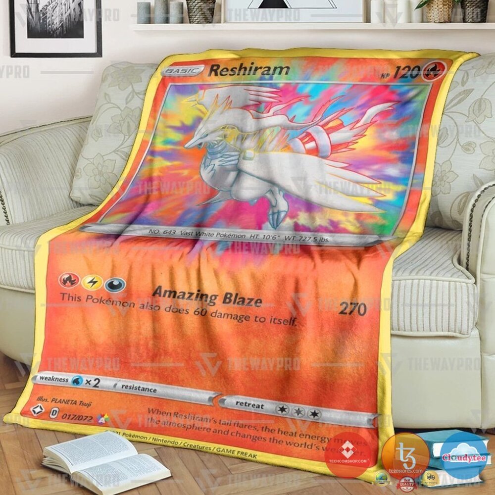 Pokemon Reshiram Shining Fates Blanket Pokemon Reshiram Shining Fates Blanket