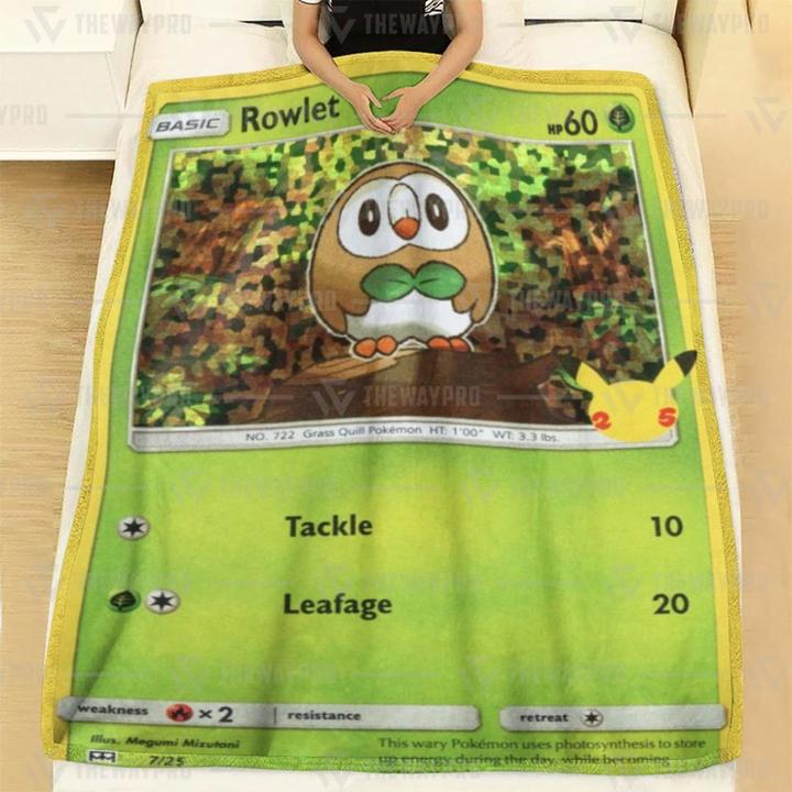 Pokemon Rowlet Blanket Pokemon Rowlet Blanket