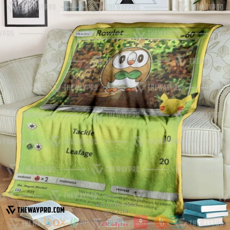 Pokemon Rowlet Soft Blanket Pokemon Rowlet Soft Blanket