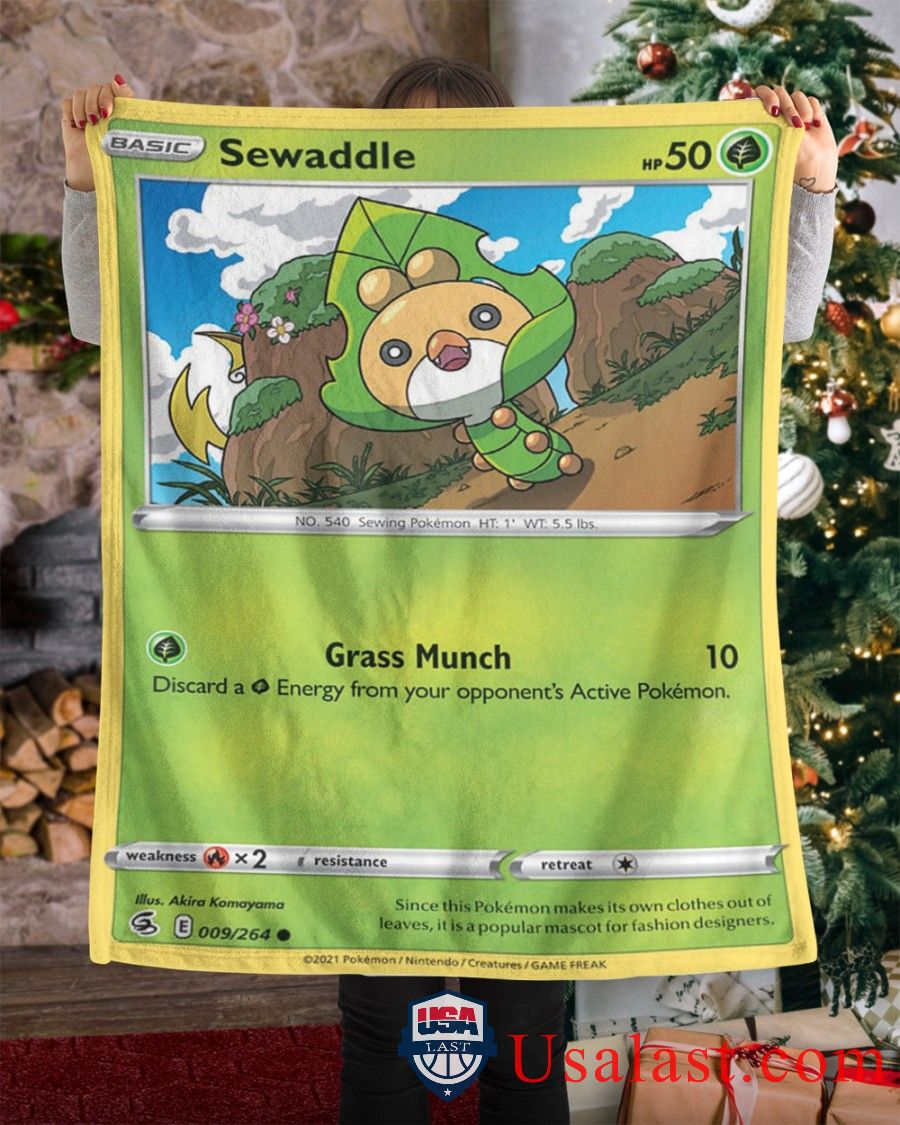 Pokemon Sewaddle Fusion Strike Blanket Pokemon Sewaddle Fusion Strike Blanket