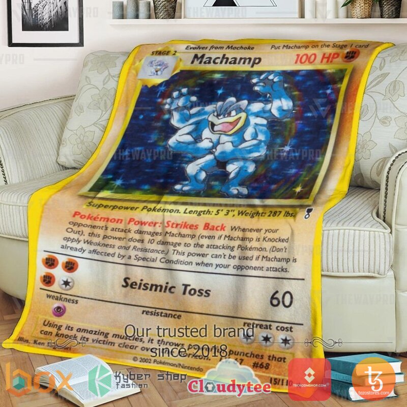 Pokemon Shadowless Holographic Machamp Blanket 3 Pokemon Shadowless Holographic Machamp Blanket 3