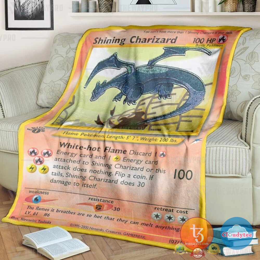 Pokemon Shining Charizard Neo Destiny Blanket Pokemon Shining Charizard Neo Destiny Blanket