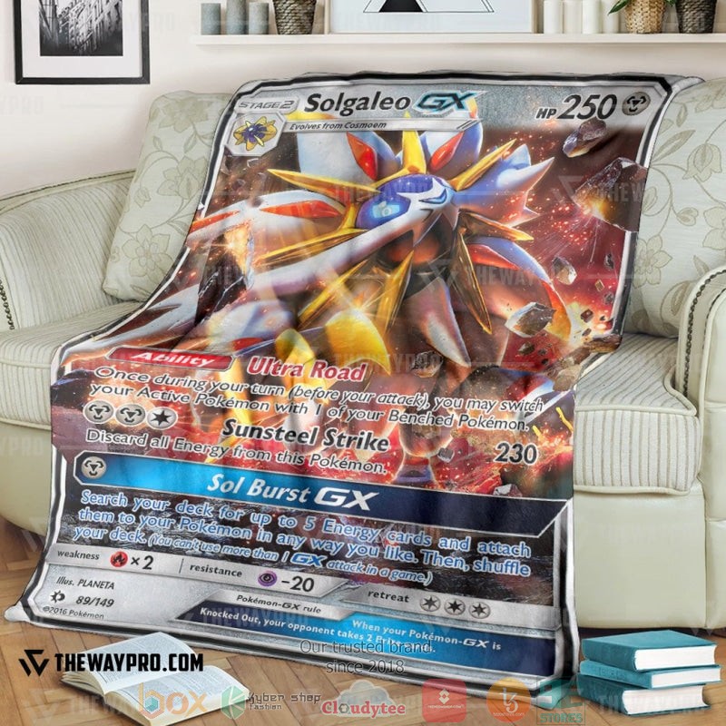 Pokemon Solgaleo Gx Sun And Moon Soft Blanket Pokemon Solgaleo Gx Sun And Moon Soft Blanket