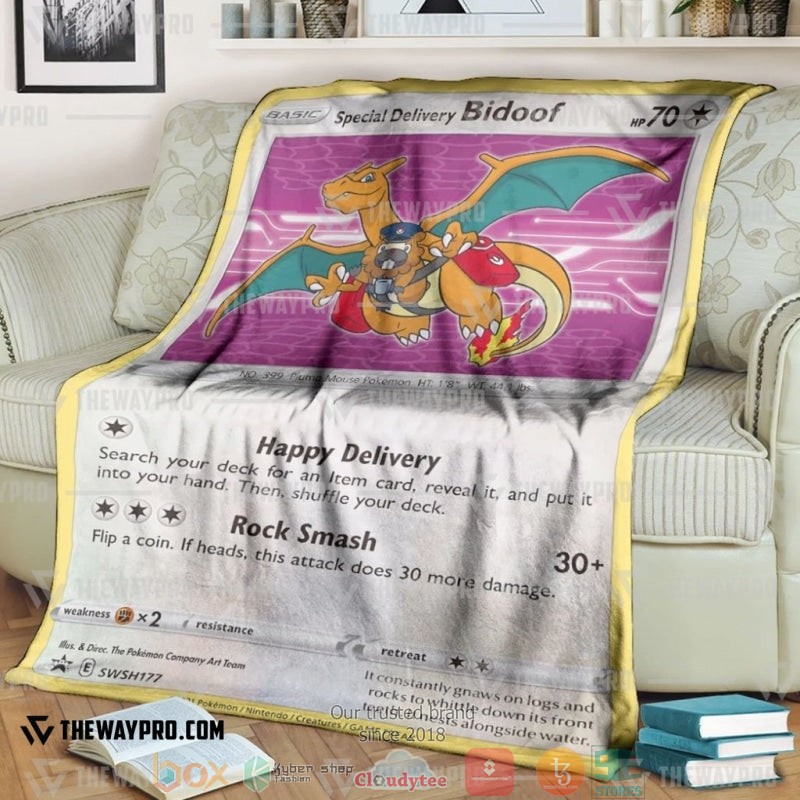 Pokemon Special Delivery Bidoof Soft Blanket Pokemon Special Delivery Bidoof Soft Blanket