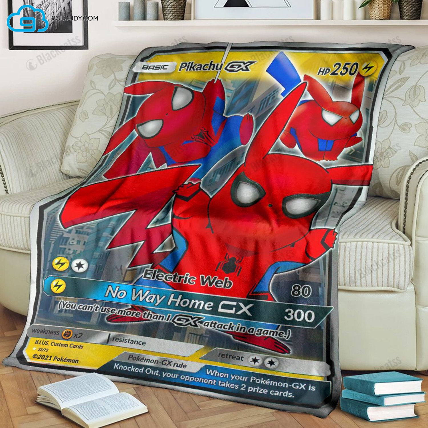 Pokemon Spider Man No Way Home Pikachu Full Print Soft Blanket Pokemon Spider Man No Way Home Pikachu Full Print Soft Blanket