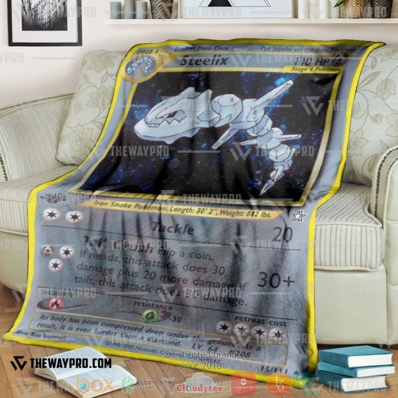 Pokemon Steelix 1St Edition Soft Blanket Pokemon Steelix 1St Edition Soft Blanket
