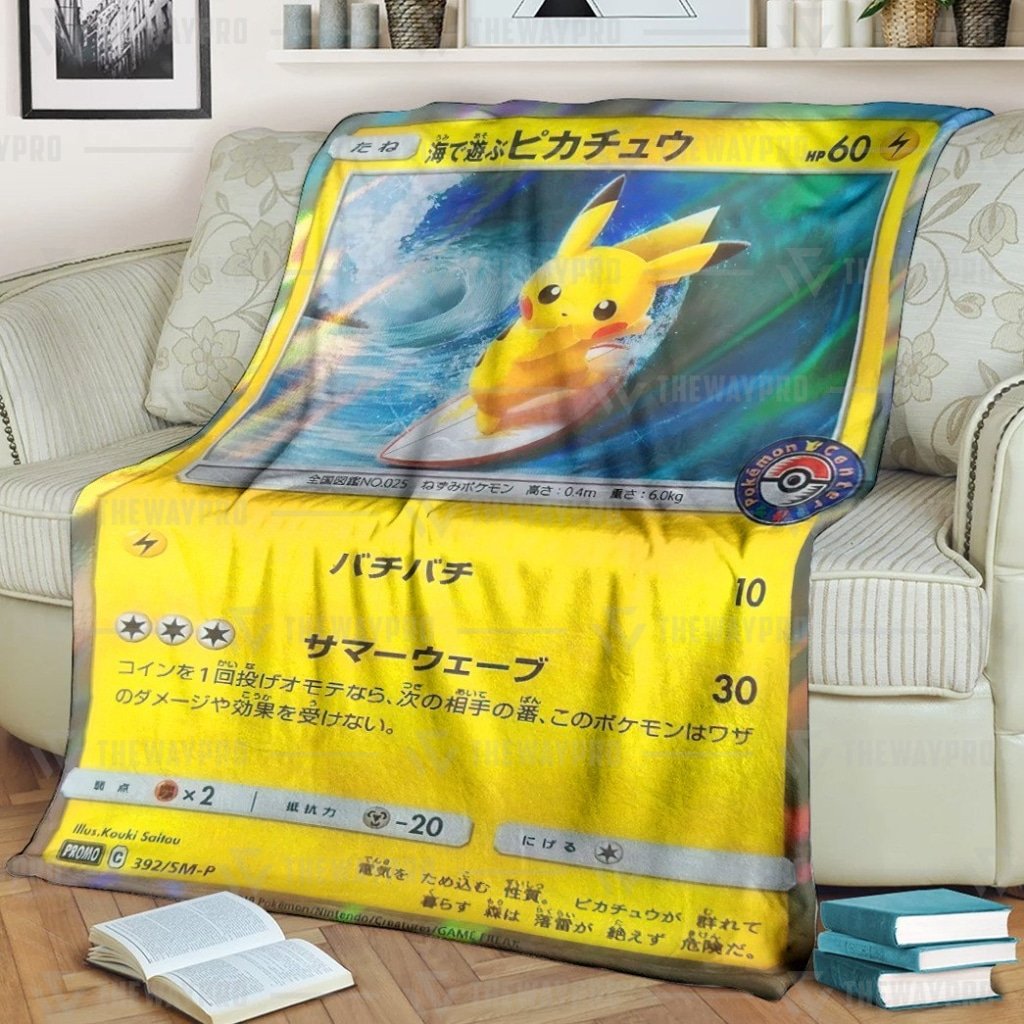Pokemon Surfing Pikachu Blanket Pokemon Surfing Pikachu Blanket
