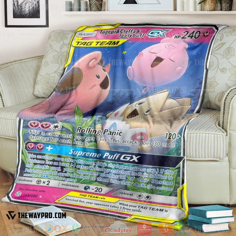 Pokemon Togepi And Cleffa And Igglybuff Gx Cosmic Eclipse Soft Blanket Pokemon Togepi And Cleffa And Igglybuff Gx Cosmic Eclipse Soft Blanket