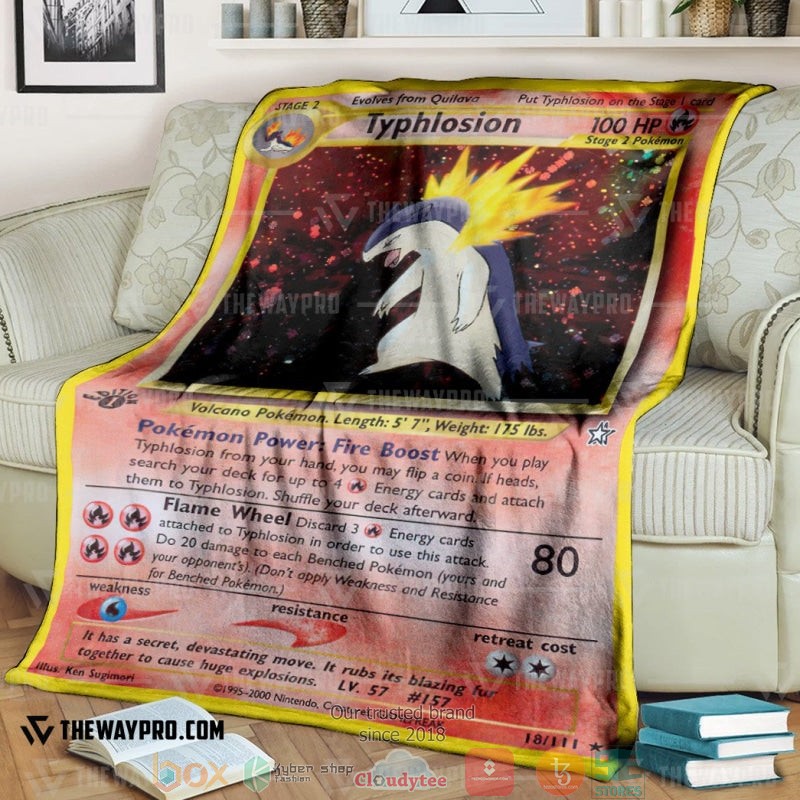 Pokemon Typhlosion 1St Edition Soft Blanket Pokemon Typhlosion 1St Edition Soft Blanket